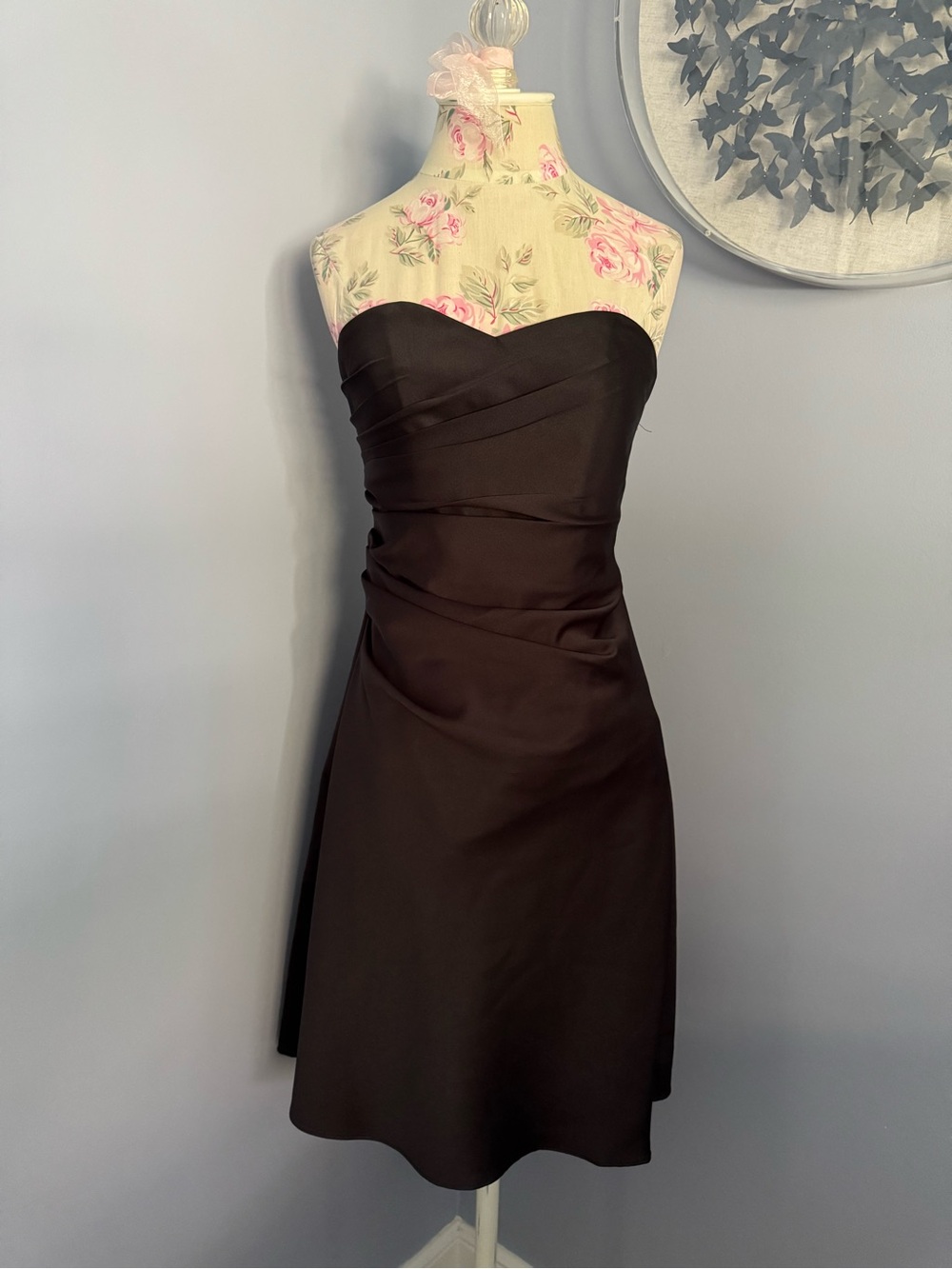 Alfred Angelo Strapless Black Sweetheart A-Line Dress with Corset Back